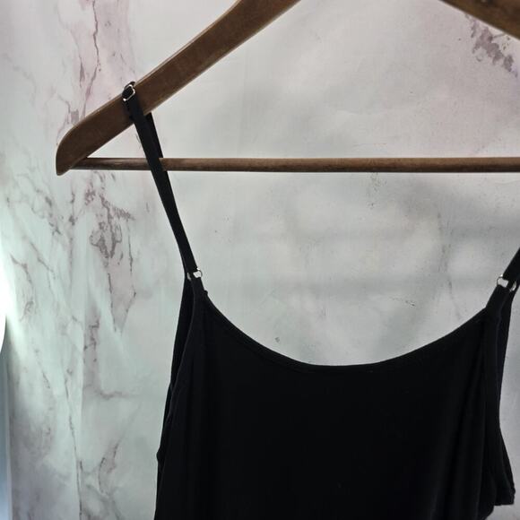 Anthropologie Dress Womens XS Black Slub Slip Cami Spaghetti Stretch Maeve - Picture 6 of 10